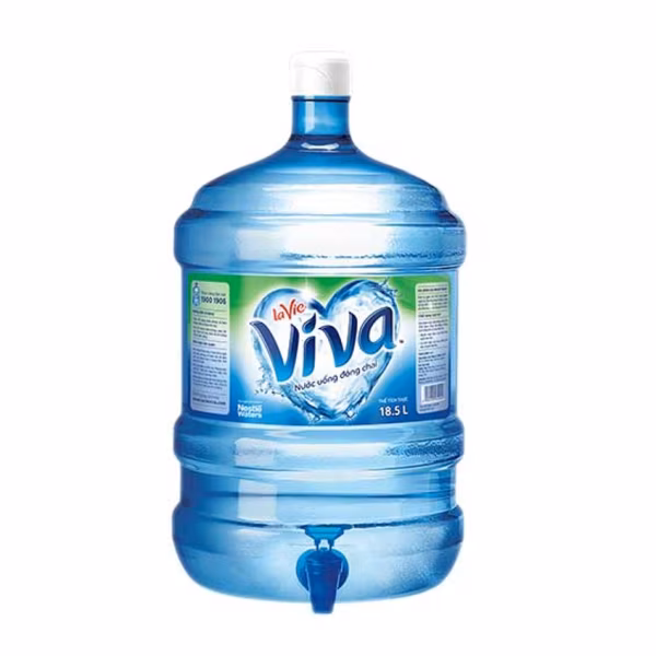 BÌNH NƯỚC UỐNG ĐÓNG CHAI VIVA 18.5L CÓ VÒI
